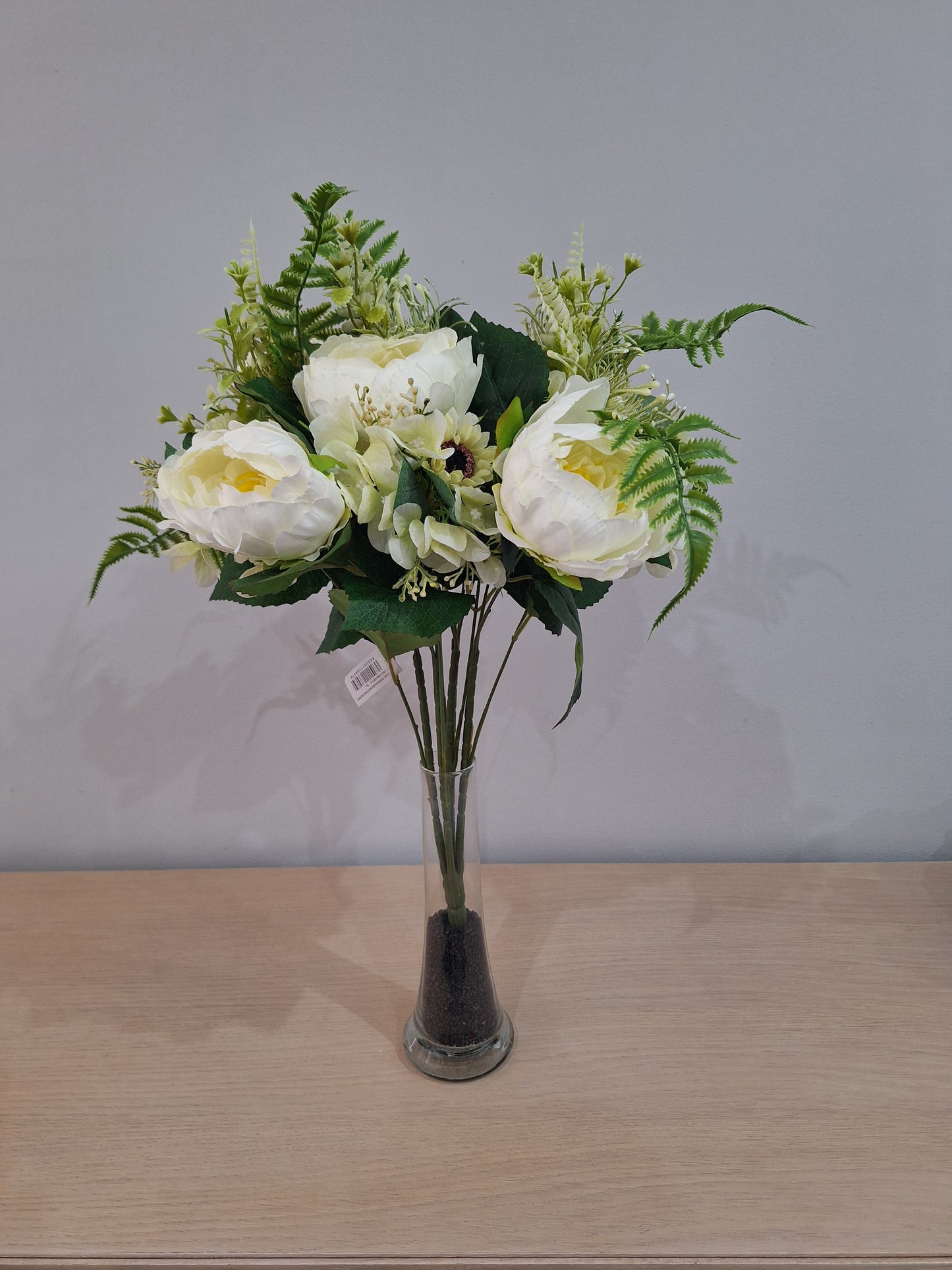 RAMO GRANDE HORTENSIAS Y PEONIAS BLANCO