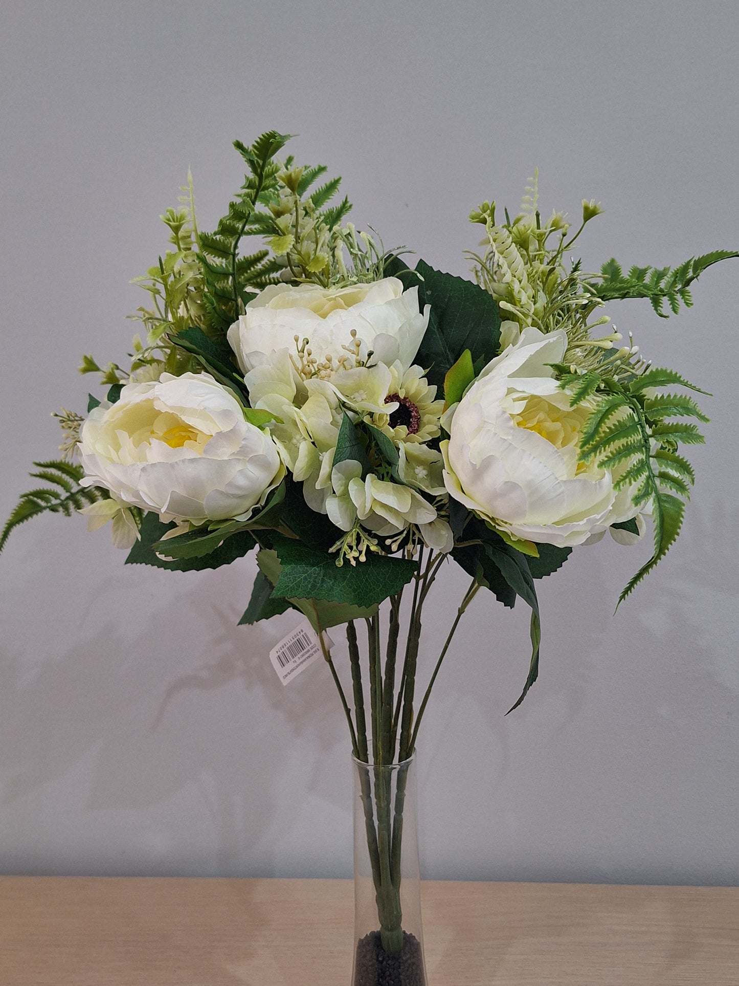RAMO GRANDE HORTENSIAS Y PEONIAS BLANCO