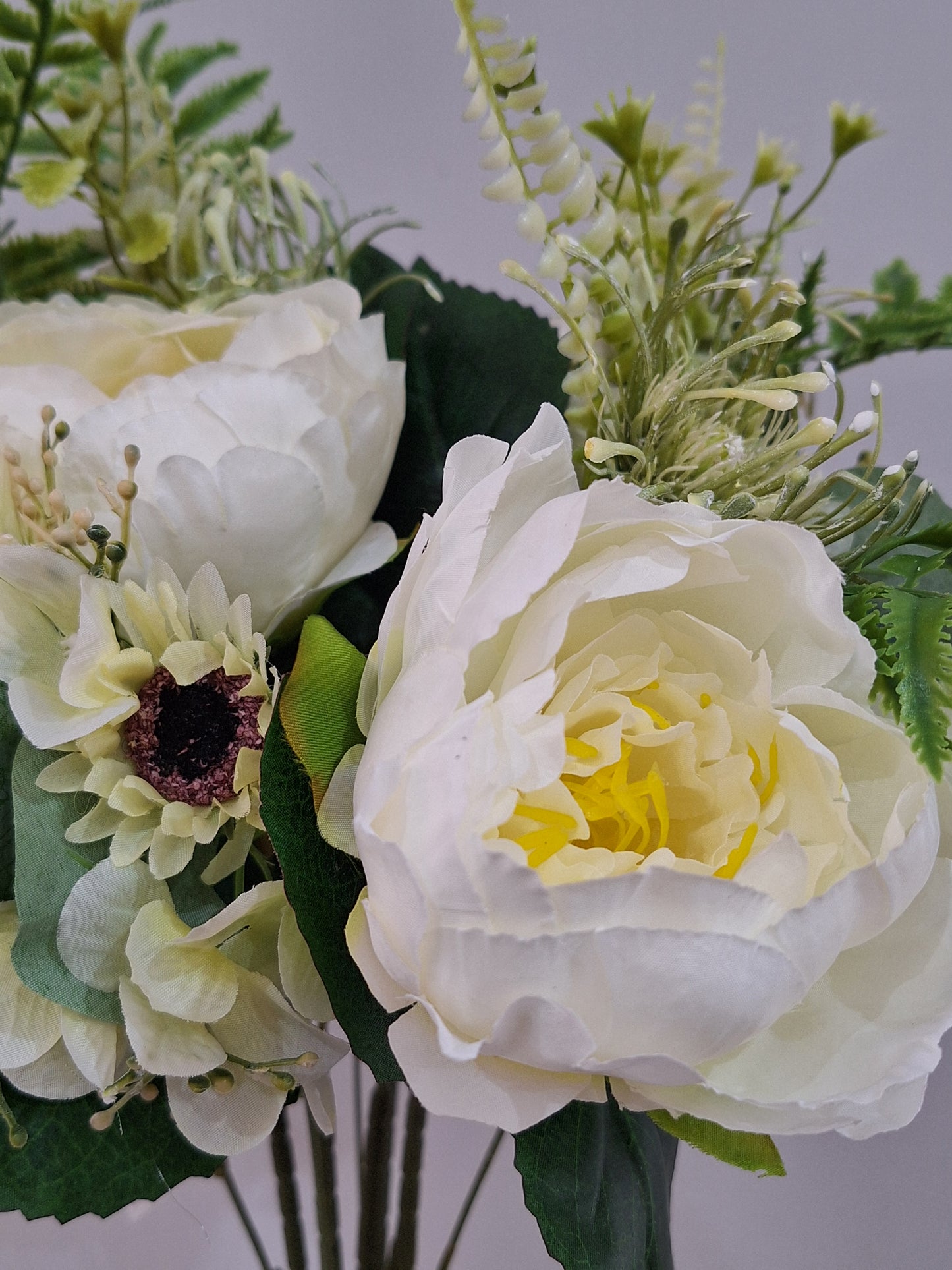 RAMO GRANDE HORTENSIAS Y PEONIAS BLANCO